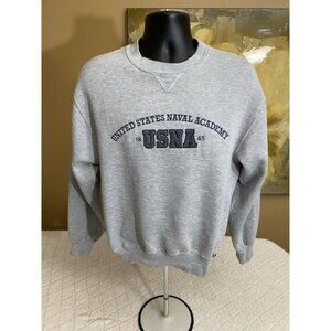 Vintage Russell Athletic United States Naval Academy 1845 Gray Sweatshirt Size S
